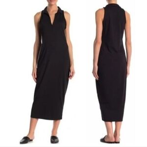 NWT JAMES PERSE‎ Black Lightweight Knit Sleeveless Polo Tank Dress Size 2 Medium